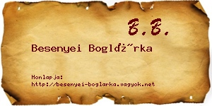 Besenyei Boglárka névjegykártya